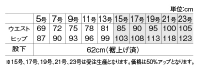 サイズ表