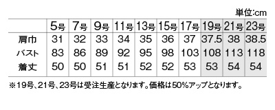サイズ表