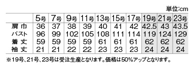 サイズ表