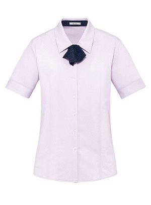 21号 半袖 ブラウス 事務服 RB4553 ノーアイロン ニット 吸水速乾 ブルー ピンク ラベンダー ホワイト 制服 ボンマックス ボンマックス（ユニフォーム） 半袖 ブラウス 事務服 RB4553